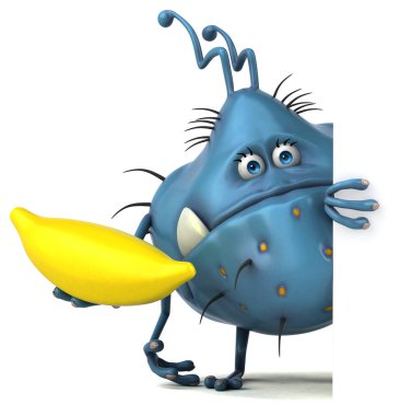 Muzlu eğlence mikrobu - 3D İllüstrasyon