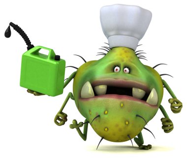 Yağlı eğlence mikrobu - 3D İllüstrasyon