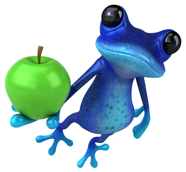 Fun Βάτραχος Μήλο Εικονογράφηση — Φωτογραφία Αρχείου