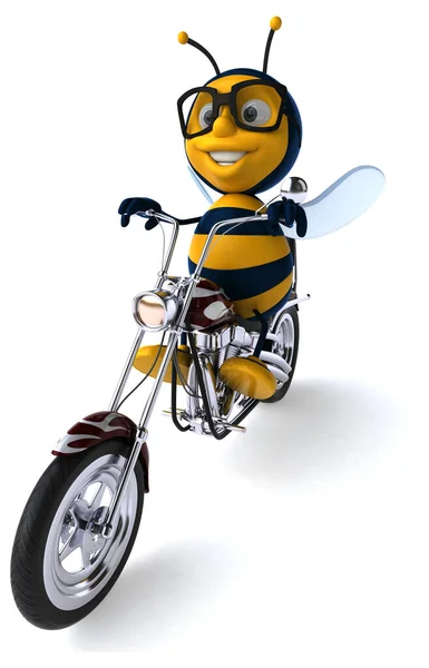 Веселая Пчела Мотоцикле Иллюстрация — стоковое фото