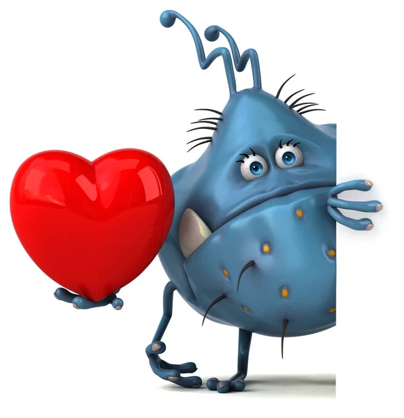 Fun Germ Heart Illustration — Stock Photo, Image