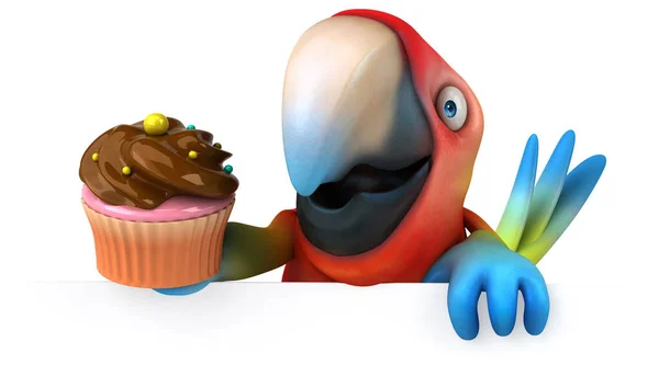 Fun Parrot Cupcake — Stock Photo, Image