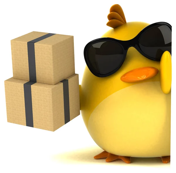 Pájaro Amarillo Con Cajas Ilustración — Foto de Stock