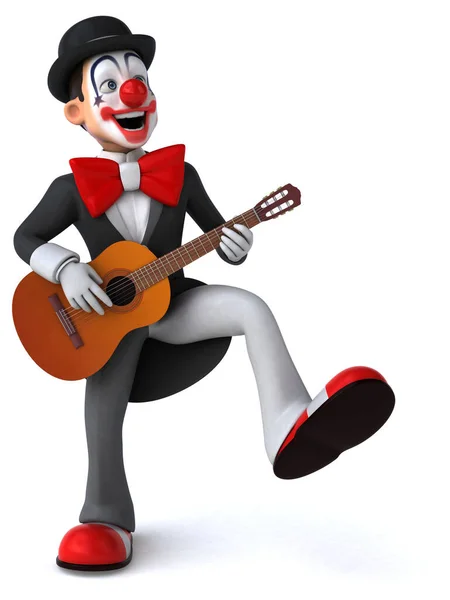 Веселий Клоун Гітарою Illustration — стокове фото