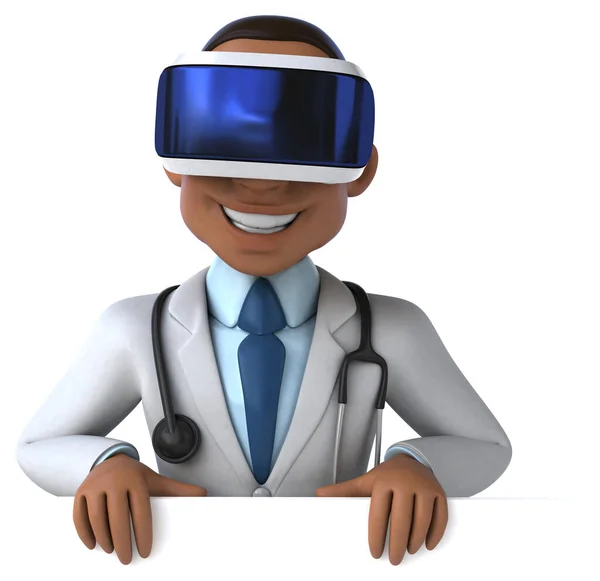 Divertente Illustrazione Personaggio Medico Con Casco — Foto Stock