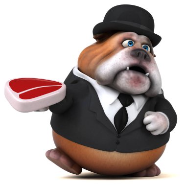 Etli eğlenceli bulldog - 3D Illustration