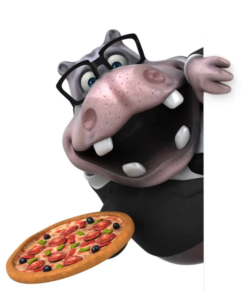 Веселый Бегемот Пиццей Принтер — стоковое фото