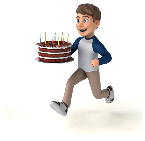 Cartoon Character Fun Teenager Cake — Stock Photo, Image