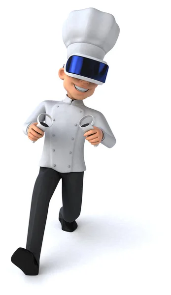 Diversión Ilustración Personaje Chef Con Casco — Foto de Stock