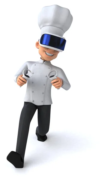 Ilustração Divertida Personagem Chef Com Capacete — Fotografia de Stock