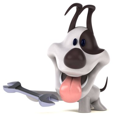 Aletli eğlenceli köpek - 3B Görüntü