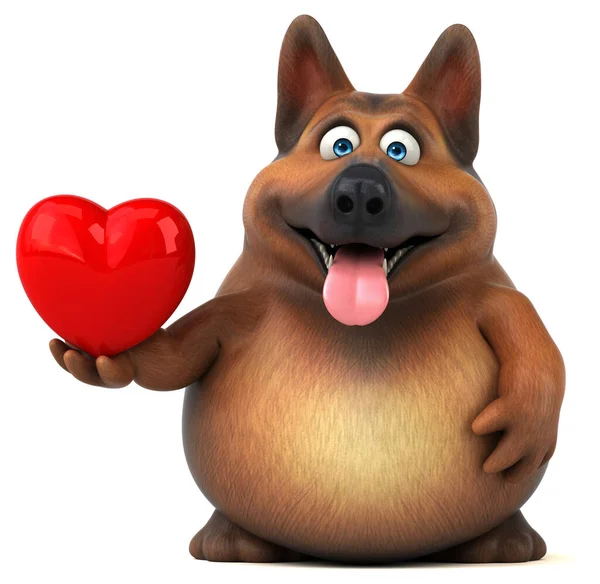 Fun German Shepherd Dog Heart Illustration — Stock Photo, Image