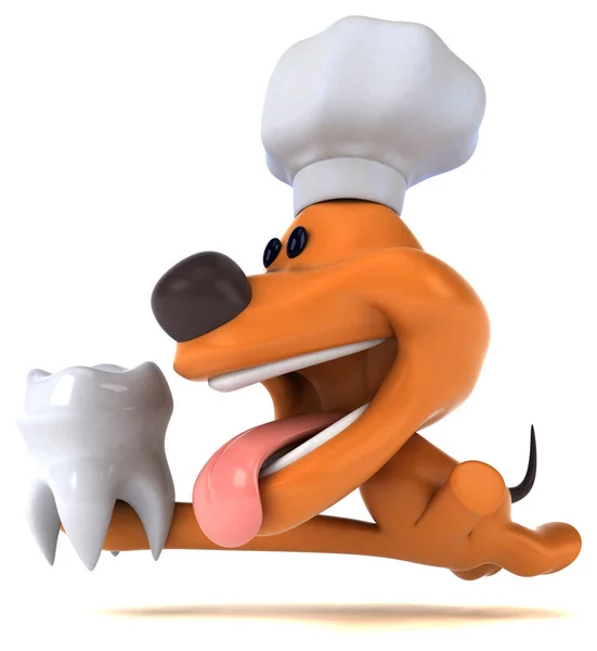 歯のある楽しい犬 3Dイラスト — ストック写真