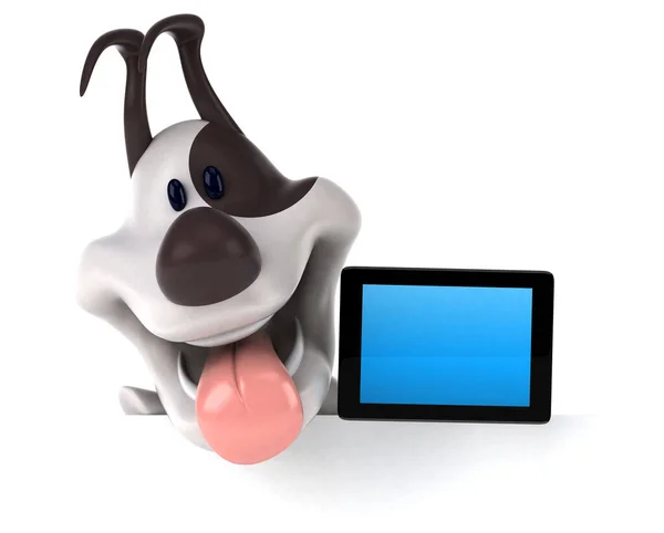Rolig Hund Med Tablett Illustration — Stockfoto