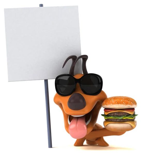 Fun Dog Burger Ilustrace — Stock fotografie
