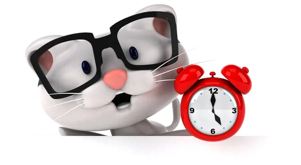 Fun Cat Clock Illustration — Stock Photo, Image