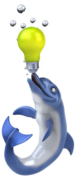 Fun Dolphin Lamp Illustration — Stock Photo, Image