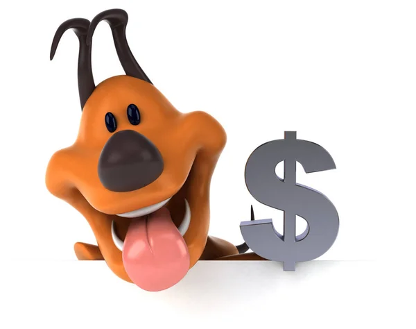 Fun Dog Dollar Illustration — Stock Photo, Image