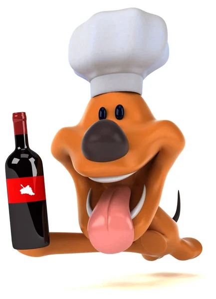 Весела Собака Вином Ілюстрація — стокове фото