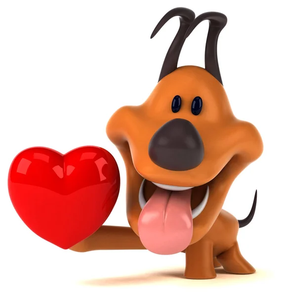 Fun Dog Heart Illustration — Stock Photo, Image