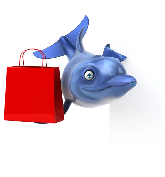 Fun Dolphin Bag Illustration — Stock Photo, Image