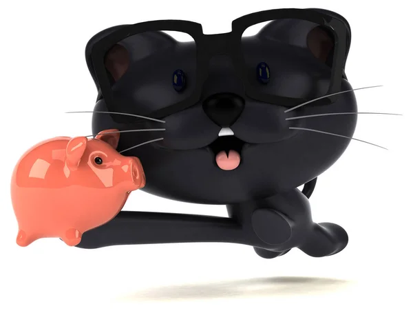 Fun Cat Piggy Bank Illustration — Stock Photo, Image