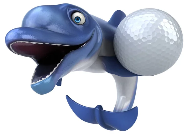 ボールでイルカを楽しむ 3Dイラスト — ストック写真
