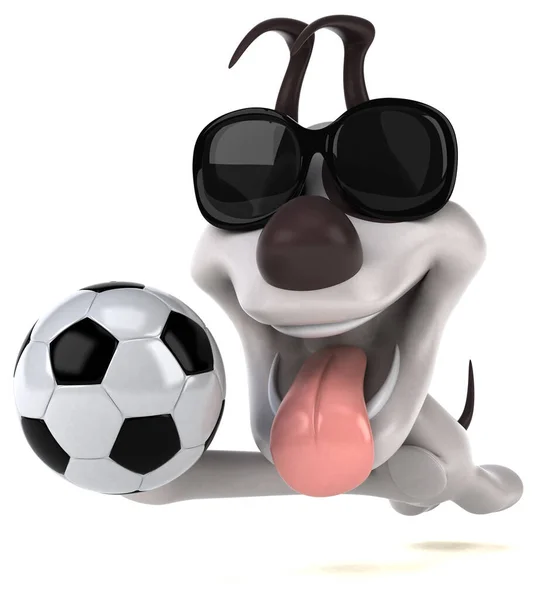 Fun Hund Mit Ball Illustration — Stockfoto