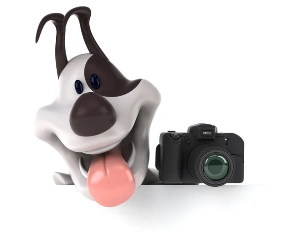 Весела Собака Камерою Ілюстрація — стокове фото