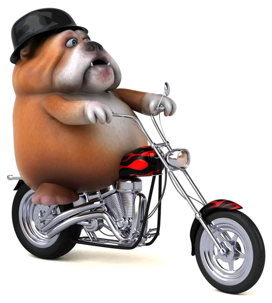 Kul Bulldog Motorcykel Illustration — Stockfoto