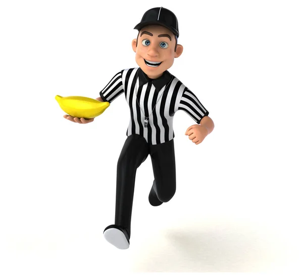 Illustration Amusante Arbitre Américain Avec Banane — Photo