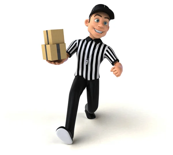 Divertimento Illustrazione Arbitro Americano Con Scatole — Foto Stock