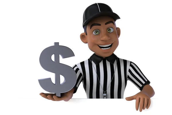 Divertimento Illustrazione Arbitro Americano Con Dollaro — Foto Stock