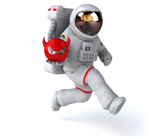 Spaß Astronaut Mit Virus Illustration — Stockfoto