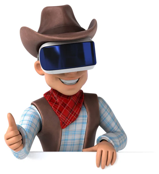 Leuke Illustratie Van Een Cowboy Personage Met Een Helm — Stockfoto