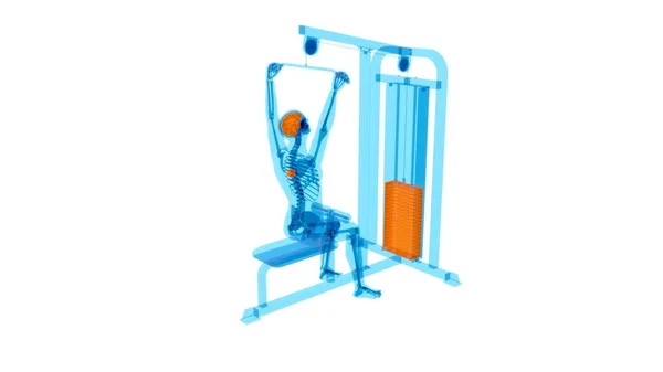 Arte Abstrata Homem Máquina Lat Pulldown — Fotografia de Stock