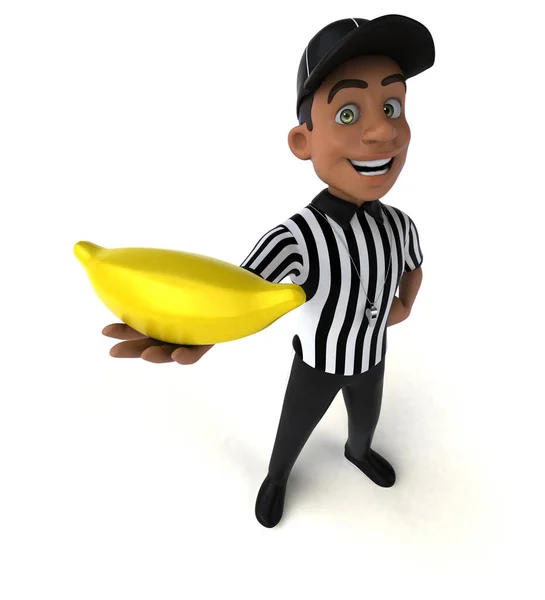 Illustration Amusante Arbitre Américain Avec Banane — Photo