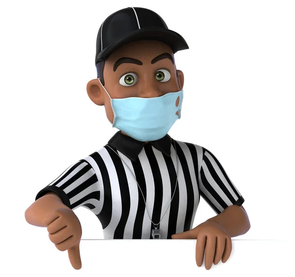 Fun Illustration Black Referee Mask — Stock Photo, Image