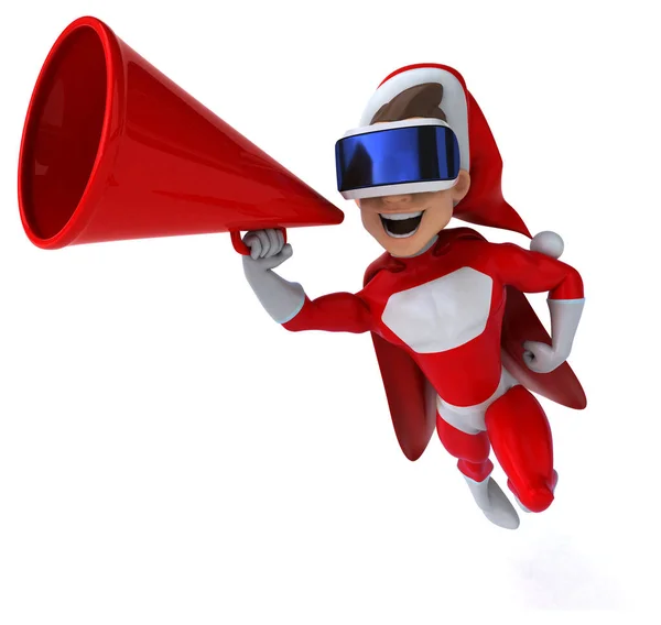Fun Illustration Super Santa Claus Character Ith Helmet — Stock Photo, Image