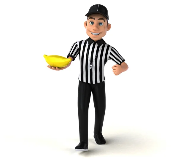 Lustige Illustration Eines Amerikanischen Schiedsrichters Mit Banane — Stockfoto