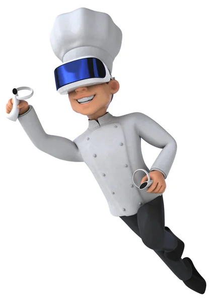 Leuke Illustratie Van Een Chef Kok Met Een Helm — Stockfoto