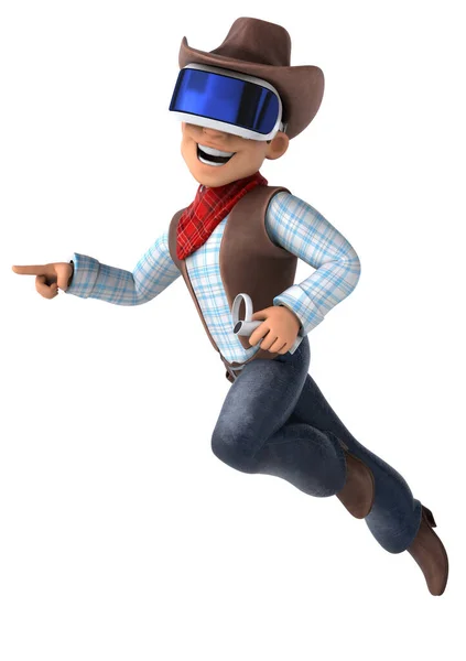 Leuke Illustratie Van Een Cowboy Personage Met Een Helm — Stockfoto