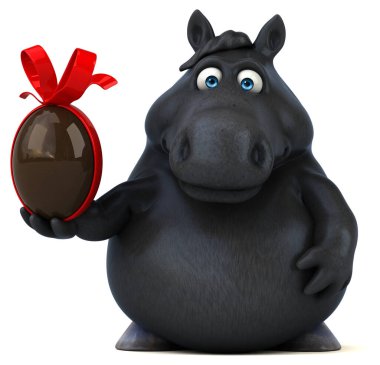 Yumurtalı eğlenceli at - 3D Görüntü