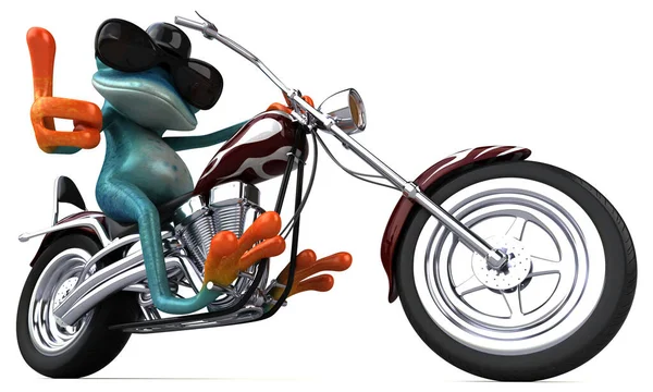 Весела Жаба Мотоциклі Ілюстрація — стокове фото