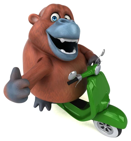 Fun Orang Outan Scooter Illustration — Stock Photo, Image