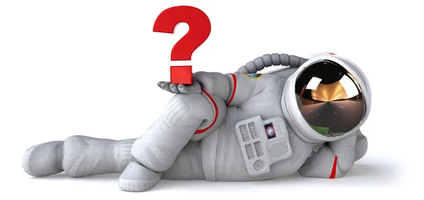 Забавный Астронавт Вопросом Иллюстрация — стоковое фото