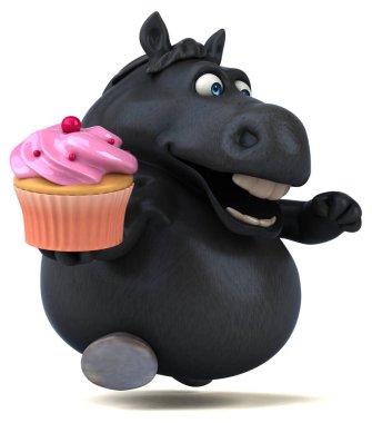 Dolaplı eğlenceli at - 3D İllüstrasyon