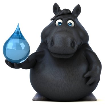 Düşürme ile eğlenceli at - 3D Görüntü