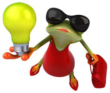 Lambalı eğlenceli kurbağa - 3D İllüstrasyon