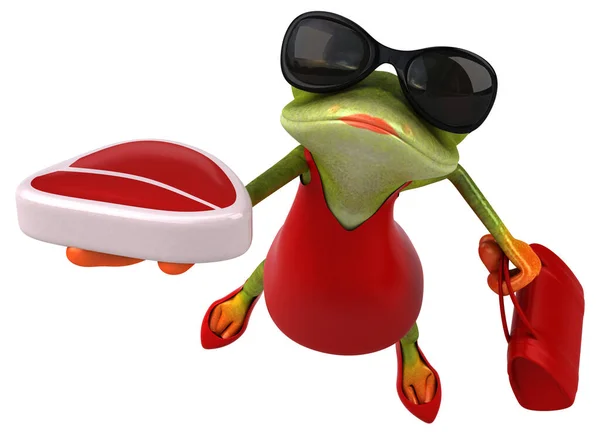 Fun Frog Meat Illustration — Stock Photo, Image